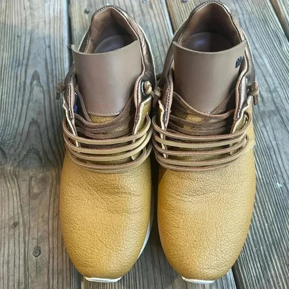 Esse Ut Esse Shoe Mustard & Brown Leather Fringe Sneaker Slip On Shoes 37/ 6.5-7 - Picture 10 of 11